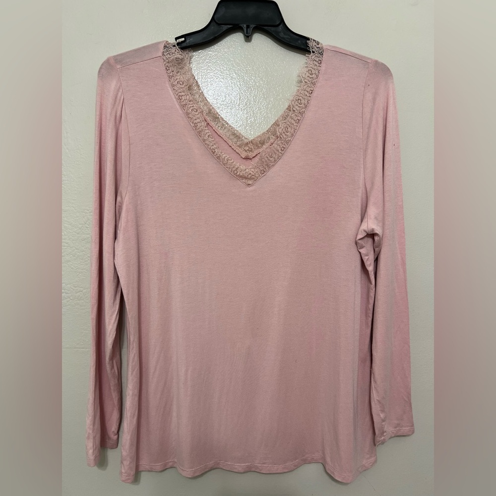 Lane Bryant Pink Soft Romantic Eyelash Floral Lace Trim‎ Whimsical Size 14/16
